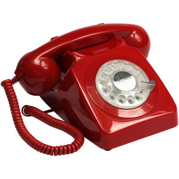 GPO 746 Traditional Rotary Dialing Telephone Red