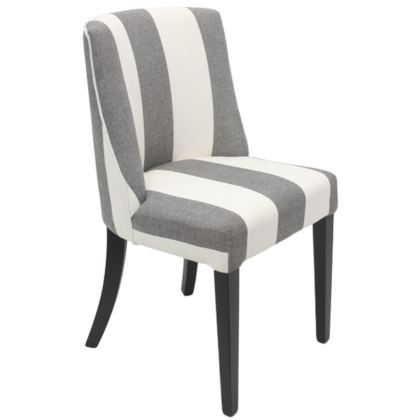 Ophelia Dining Chair Black & White Wide Stripe