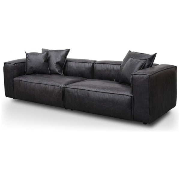Carissa 3 Seater Sofa Charcoal Leather