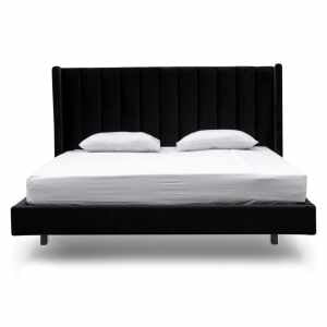 Felicia black velvet bed frame queen