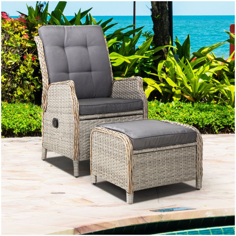 Recliner Chair Sun lounge Outdoor Setting Wicker Sofa