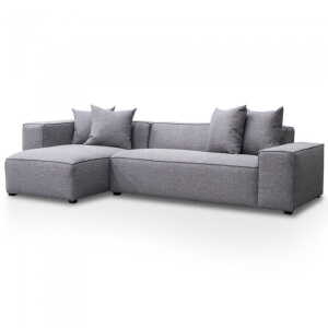 Harlo 2 Seater Left Chaise Sofa Charcoal