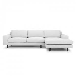 3 Seater Right Chaise Sofa Light Texture Grey