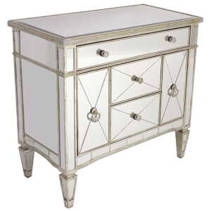Mirrored Dresser Nightstand Antique Ribbed