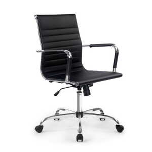 Eames Replica Office Chair Executive Mid Back SeatingLeather Black