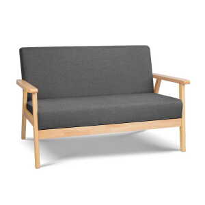 Ben 2 Seater Fabric Sofa Chair - Grey
