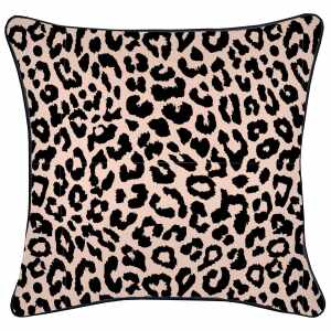 Leopard Print Black Cushion Cover