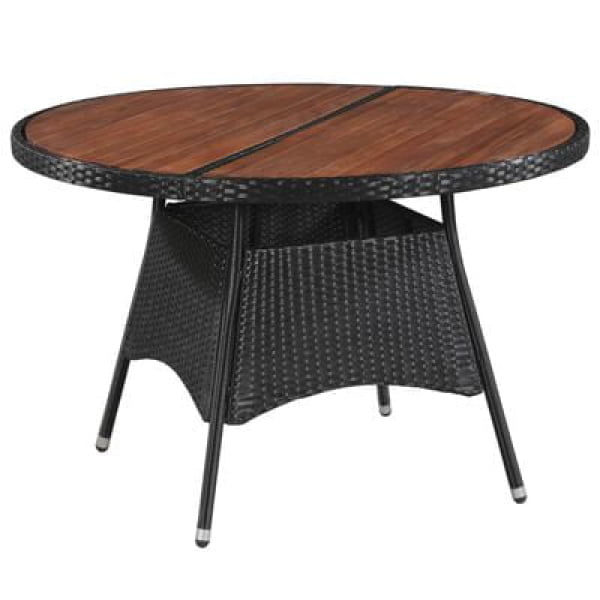 fillepe round wooden outdoor dining table