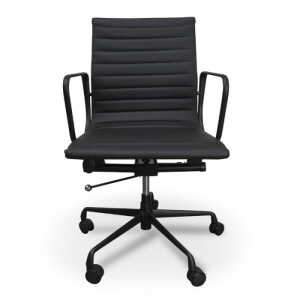 Richards Leather Office Chair Full Black