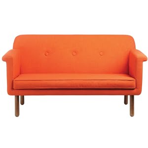 orla Kiely orange sofa