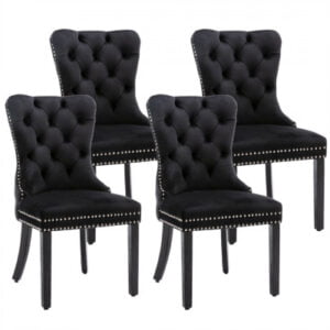 Svenson Dining Chairs Black Velvet